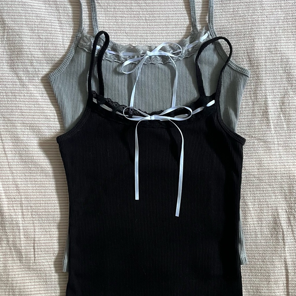 H&M Black and Gray Camisole Set